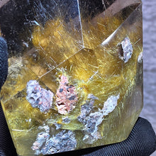 Load image into Gallery viewer, Golden Rutiles in Quartz Display – Manifestation & Abundance Energy