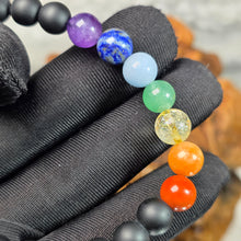 Load image into Gallery viewer, 7 Chakra Bracelet with Smooth Lava Stone Beads – 七脉轮光面火山石手链