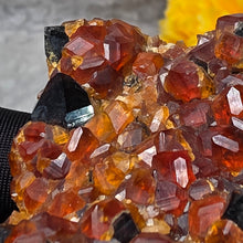 Load image into Gallery viewer, Spessartine Garnet with Smoky Quartz Specimen Display – 锰铝榴石伴生烟水晶标本摆件