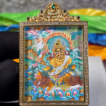 Load image into Gallery viewer, Hand-Drawn Tibetan Yellow Jambhala Pendant (Big Size) – 手绘藏传大号黄财神吊坠