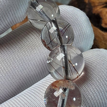 Load image into Gallery viewer, Black Rutile & Phantom Quartz Bracelet – Protection, Clarity & Transformation