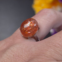 Load image into Gallery viewer, Strawberry Sunstone Ring (Adjustable) – 草莓太阳石可调节戒指
