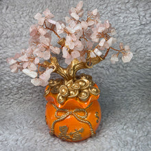 Load image into Gallery viewer, Rose Quartz Money Bag Tree – Wealth, Love & Abundance Energy