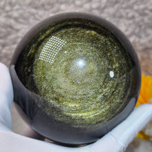 Load image into Gallery viewer, Golden Sheen Obsidian Sphere – 金曜石球