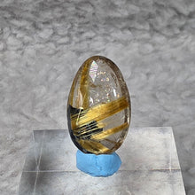Load image into Gallery viewer, Golden Rutilated Quartz with Black Hematite Cabochon Pendant – 金发晶伴黑赤铁矿蛋面吊坠