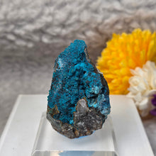 Load image into Gallery viewer, Blue Chrysocolla on Quartz Display (Peru) – 秘鲁蓝硅孔雀石共生石英摆件