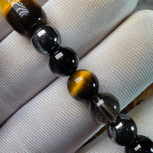 Load image into Gallery viewer, Guardian Shield Bracelet – Tiger Eye, Hematite, Obsidian & Black Tourmaline 守护之盾手链