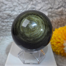 Load image into Gallery viewer, Golden Sheen Obsidian Sphere – 金曜石球