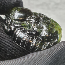 Load image into Gallery viewer, Green Tourmaline Wealth Toad, Shou Tao, Ruyi & Coin Carving – Prosperity, Longevity & Fulfilment
