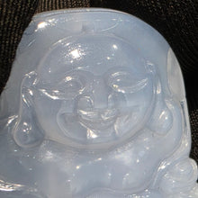 Load image into Gallery viewer, Blue Chalcedony Laughing Buddha Pendant – 蓝玉髓笑佛吊坠
