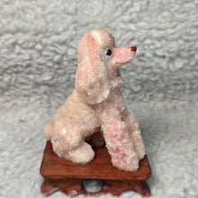 Load image into Gallery viewer, Pink Opal Poodle Carving Display (Hand-Carved)