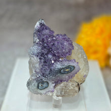 Load image into Gallery viewer, Amethyst Stalactite with Calcite Specimen (Uruguay) – 乌拉圭紫水晶钟乳石共生方解石标本