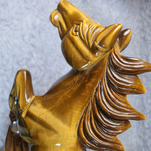 Load image into Gallery viewer, Tiger Eye Horse Carving – Strength & Success Display
