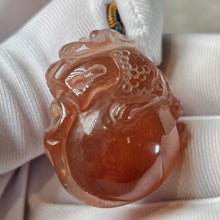 Load image into Gallery viewer, Red Rabbit Hair Quartz Carving Pendant – 红兔毛水晶雕刻吊坠