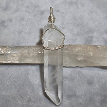 Load image into Gallery viewer, Double Terminated Lemurian Quartz Wire Wrapped Pendant – 双尖利莫里亚水晶绕线吊坠