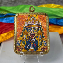 Load image into Gallery viewer, Hand-Drawn Tibetan Zashi Lhamo Pendant (Big Orange) – 手绘藏传大号橙色扎基拉姆吊坠
