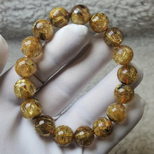 Load image into Gallery viewer, Golden Rutilated Quartz with Hematite Bracelet — Wealth • Clarity • Protection