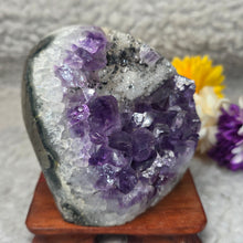 Load image into Gallery viewer, Polished Amethyst with Calcite & Hematite Display – 抛光紫水晶共生方解石赤铁矿摆件