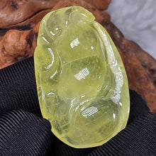 Load image into Gallery viewer, Yellow Prehnite Pendant with Carvings – 黄葡萄石雕刻吊坠