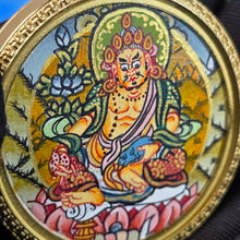 Load image into Gallery viewer, Hand-Drawn Tibetan Yellow Jambhala Pendant (Light Green) – 手绘藏传黄财神浅绿色吊坠