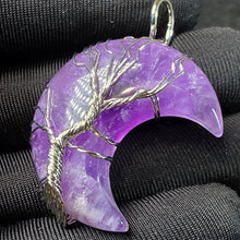 Load image into Gallery viewer, Amethyst Tree of Life Wire-Wrapped Pendant – 紫水晶生命之树手工绕线吊坠