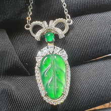 Load image into Gallery viewer, Jadeite Leaf Pendant Necklace – Growth & Harmony