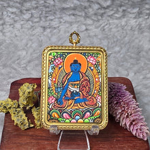 Load image into Gallery viewer, Hand-drawn Thangka Pendant – Medicine Buddha / 药师佛 (Bhaisajyaguru)
