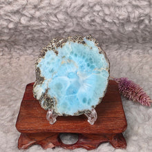 Load image into Gallery viewer, Larimar Slice Display (Dominican Republic) – 海纹石切片摆件