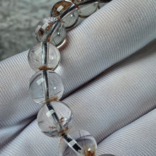 Load image into Gallery viewer, Black Rutile & Phantom Quartz Bracelet – Protection, Clarity & Transformation