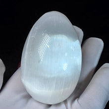 Load image into Gallery viewer, Selenite Egg Shaped Display – Natural Energy Cleansing Crystal
