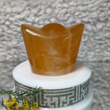 Load image into Gallery viewer, Golden Calcite Ingot Display – Wealth Attraction, Confidence & Prosperity Energy