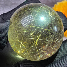 Load image into Gallery viewer, Golden Rutiles in Smoky Quartz Sphere – 金发晶烟晶圆球摆件