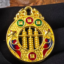 Load image into Gallery viewer, Tibetan Abacus Pendant – 双鱼算盘古法沙金工艺