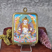 Load image into Gallery viewer, Hand-drawn Thangka Pendant – Vajrasattva / 金刚萨埵