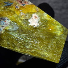 Load image into Gallery viewer, Golden Rutiles in Quartz Display – Manifestation & Abundance Energy