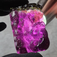 Load image into Gallery viewer, Bi-Tone Tourmaline Bat, Coins & Ruyi Carving Pendant – Dual Blessings & Wealth Flow