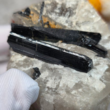Load image into Gallery viewer, Raw Black Tourmaline in Quartz Specimen Display – 黑碧玺共生石英原矿摆件