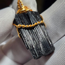 Load image into Gallery viewer, Raw Black Tourmaline Wire Wrapped Pendant – 巴西黑碧玺原石绕线吊坠