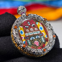 Load image into Gallery viewer, Hand-Drawn Tibetan Zashi Lhamo Pendant (Red) – 手绘藏传红色扎基拉姆吊坠