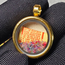 Load image into Gallery viewer, Hand-drawn Thangka Pendant – Yellow Jambhala Head / 黃財神佛首