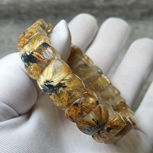 Load image into Gallery viewer, Golden Rutilated Quartz Flat Bracelet — Wealth Activator