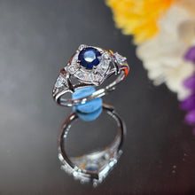 Load image into Gallery viewer, Blue Sapphire Ring (Adjustable) – 蓝宝石可调节戒指