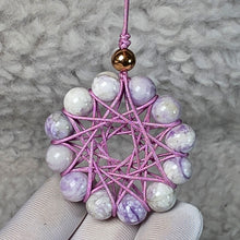 Load image into Gallery viewer, Dream Protection Crystal Grid Charm (Handwoven Sacred Geometry) – 梦境守护水晶能量网挂饰