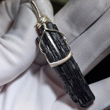 Load image into Gallery viewer, Raw Black Tourmaline Wire Wrapped Pendant – 巴西黑碧玺原石绕线吊坠
