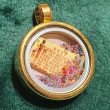 Load image into Gallery viewer, Hand Drawn small Thangka Pendant/Charm 'OM' on Lapis Lazuli and 'Za' on Cinnabar