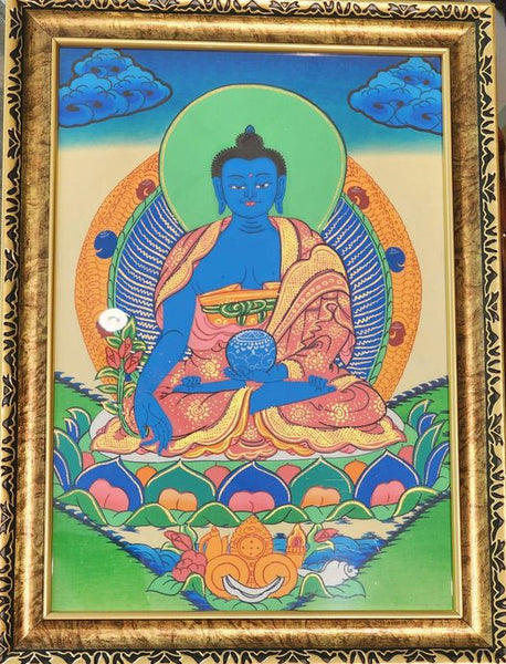 Hand Drawn Thangka Medicine Buddha (手绘药师佛)