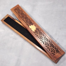 Load image into Gallery viewer, 🪵 Wooden Incense Stick Box with Anti-Fire Mat – Handcrafted &amp; Elegant
