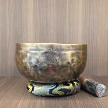 Load image into Gallery viewer, Handmade Full Moon Brass Singing Bowl – Deep Resonance &amp; Energy Clearing
