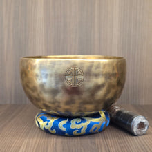 Load image into Gallery viewer, Handmade Full Moon Brass Singing Bowl – Deep Resonance &amp; Energy Clearing
