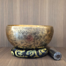 Load image into Gallery viewer, Handmade Full Moon Brass Singing Bowl – Deep Resonance &amp; Energy Clearing
